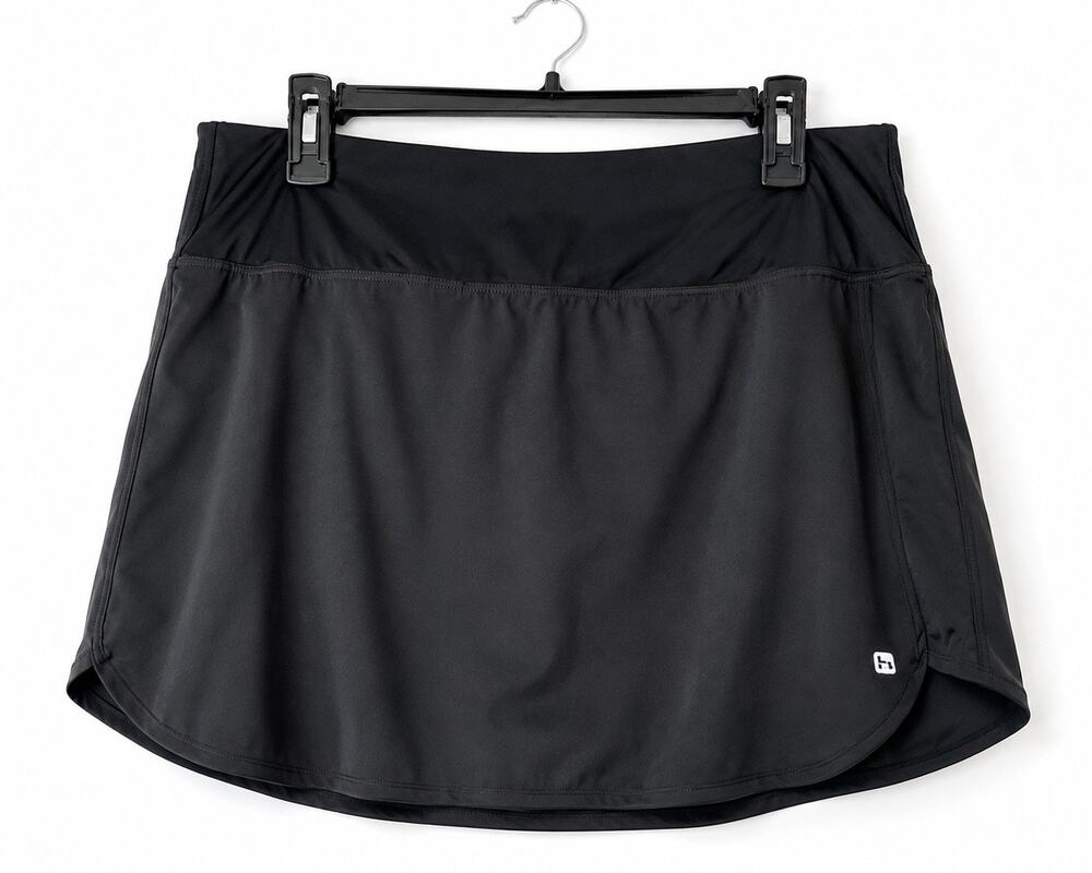 Hind Women’s Black Athletic Running Skort Built-In Shorts Reflective Size Medium